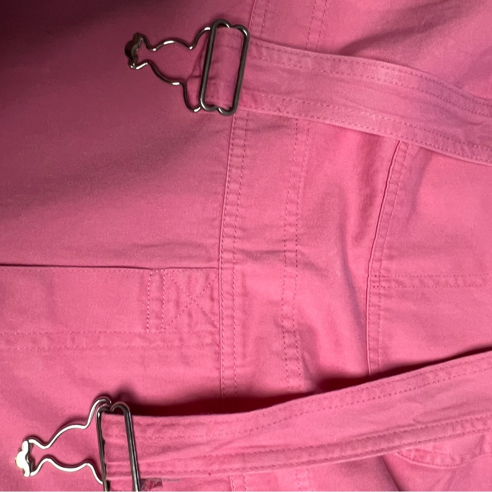Pink denim Overalls with Silver Buckles